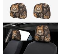 WZYWHJ calico cat prints 2 car pillowcases, interior decorative seat accessories, protective covers