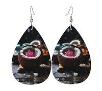 WZYWHJ Candy in coconut shell Picture Ladies' leather earrings, simple water droplet pendant, fashionable holiday gift