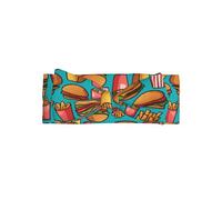WZYWHJ cartoon burger fries Printed baby bow headbands and elastic soft hair accessories for newborns and girls