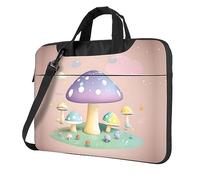 WZYWHJ Cartoon mushroom Prints Laptop Bag - with Soft Interior, Multiple Pockets - Ideal for Men, Travel and Business, Black, 14 inch