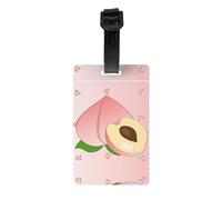 WZYWHJ Cartoon Peach Prints Luggage Bag Tags, Men's and Women's Travel Privacy Protection Labels