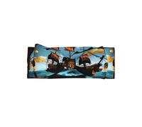 WZYWHJ Cartoon pirate ship Picture baby bow headbands and elastic soft hair accessories for newborns and girls