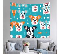 WZYWHJ Cartoon Puppy Head Printing Indoor Decor Tapestry 60x51 in : Soft, Quality and lightweight Suitable for wall hanging tapestries