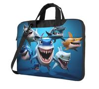 WZYWHJ Cartoon Sharks Pattern Ultra-thin portable single-shoulder laptop bag 13 inch computer accessories soft shockproof for laptops
