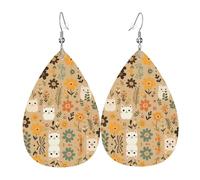 WZYWHJ Cat in the Bush Picture Ladies' leather earrings, simple water droplet pendant, fashionable holiday gift