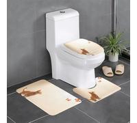 WZYWHJ Cat Looking at Butterfly Picture Bathroom mat Sets of 4 Bathroom Floor Mats,Non-Slip, Durable,Does Easy to Clean Suitable for Bathroom and Toilet
