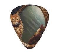 Wzywhj Cat Looking In The Mirror Printing Guitar Plectrum Easy Grip Uke Picks Holding， Ukulele, Acoustic And Electric Guitar，12 Piece