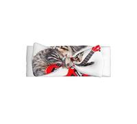 WZYWHJ Cat Playing Guitar Printing baby bow headbands and elastic soft hair accessories for newborns and girls