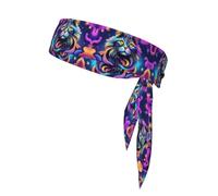WZYWHJ Cat With Bright Smoke Printing Headbands,Sports Head Tie,Headband for Men and Women,Hair Band for Running Workout Football