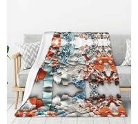 WZYWHJ Ceramic pixel fragments prints Thick flannel blanket 80x60in double-sided flannel vertical soft sofa blanket