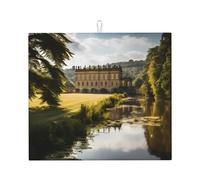 WZYWHJ Chatsworth Estate Printed Drying Mat for Kitchen : Made of sponge Water absorbent, With lanyard for hanging 18 x 16 in