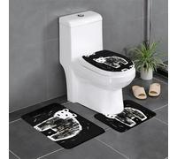 WZYWHJ Children Drawing Bears Picture Bathroom mat Sets of 4 Bathroom Floor Mats,Non-Slip, Durable,Does Easy to Clean Suitable for Bathroom and Toilet