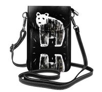 WZYWHJ Children Drawing Bears Printed Leather Crossbody Flap Phone Bag - Versatile Gift for Women Walking, Camping, Shopping, and Travel