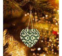 WZYWHJ Christmas Ceramic Heart Pendant Decoration for Tree Hanging Festival Ornaments Celtic knot Prints