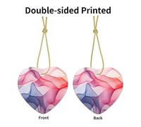 WZYWHJ Christmas Ceramic Heart Pendant Decoration for Tree Hanging Festival Ornaments Color lines ripples Prints