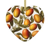 WZYWHJ Christmas Ceramic Heart Pendant Decoration for Tree Hanging Festival Ornaments Golden mango Picture