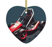 WZYWHJ Christmas Ceramic Heart Pendant Decoration for Tree Hanging Festival Ornaments Mini Kart Prints