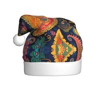 WZYWHJ Christmas Hat for Adult - Ornamental Headband for Holiday Parties and Costume Events Colorful retro flowers Pattern