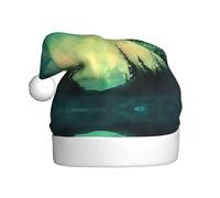 WZYWHJ Christmas Santa Claus Hat for Adult for Holiday and Christmas Parties, Annual Ceremonies aurora Prints