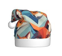WZYWHJ Christmas Santa Claus Hat for Adult for Holiday and Christmas Parties, Annual Ceremonies Cube Fox Prints