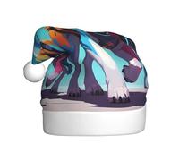 WZYWHJ Christmas Santa Claus Hat for Adult for Holiday and Christmas Parties, Annual Ceremonies Cyber Wolf Pack Prints