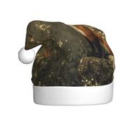 WZYWHJ Christmas Santa Claus Hat for Adult for Holiday and Christmas Parties, Annual Ceremonies Fox Hunting Pattern