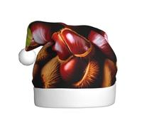 WZYWHJ Christmas Santa Claus Hat for Adult for Holiday and Christmas Parties, Annual Ceremonies Fresh chestnuts Pattern