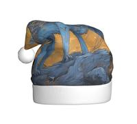 WZYWHJ Christmas Santa Claus Hat for Adult for Holiday and Christmas Parties, Annual Ceremonies Holographic Wolf Prints