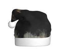 WZYWHJ Christmas Santa Claus Hat for Adult for Holiday and Christmas Parties, Annual Ceremonies Majestic Bear Prints