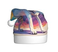 WZYWHJ Christmas Santa Claus Hat for Adult for Holiday and Christmas Parties, Annual Ceremonies National Geographic Wolf Prints