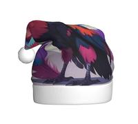 WZYWHJ Christmas Santa Claus Hat for Adult for Holiday and Christmas Parties, Annual Ceremonies Neon Feather Condor Prints