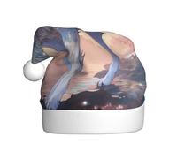 WZYWHJ Christmas Santa Claus Hat for Adult for Holiday and Christmas Parties, Annual Ceremonies Phosphor Wolf Prints