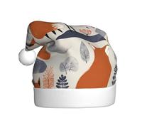 WZYWHJ Christmas Santa Claus Hat for Adult for Holiday and Christmas Parties, Annual Ceremonies Scandinavian fox Pattern