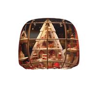 WZYWHJ Christmas Tree in The Window Picture Seat Head Pillowcase Car Truck General Motors Parts Protective Cover one Pack