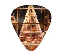 Wzywhj Christmas Tree In The Window Printing Guitar Plectrum Easy Grip Uke Picks Holdingï¼Œ Ukulele, Acoustic And Electric Guitarï¼Œ12 Piece