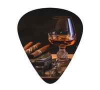 Wzywhj Cigar And Whiskey Printed Guitar Picks 12 Piece, Easy Grip Uke Picks Hold In One'S Hands, Ukulele, Acoustic Or Electric Electric Guitar