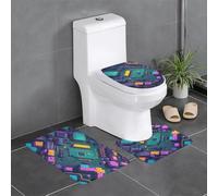 WZYWHJ Circuit Board Python Prints Bathroom mat Sets of 4 Bathroom Floor Mats,Non-Slip, Durable,Does Easy to Clean Suitable for Bathroom and Toilet