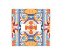 WZYWHJ Circular Ancient Street Patterns Picture Decorative Wall Plate 4.5x4.5 Inches Durable and Stylish for Residential and Commercial Areas
