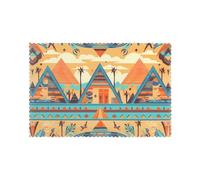 WZYWHJ Circular Triangle Architecture Printed Placemats for Dining Table Set of 6 Table mat 12x18 in for Party Kitchen Dining Decoration Washable Easy to Clean