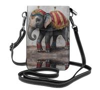 WZYWHJ Circus elephant performing Printing Leather Crossbody Flap Phone Bag - Versatile Gift for Women Walking, Camping, Shopping, and Travel