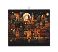 WZYWHJ cities and towns Printed Drying Mat for Kitchen : Made of sponge Water absorbent, With lanyard for hanging 18 x 16 in