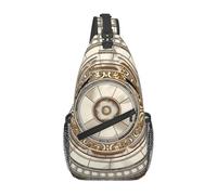 WZYWHJ Classical circular pattern Pattern Men's Casual Crossbody Chest Bag with High Storage Capacity and Adjustable Shoulder Strap