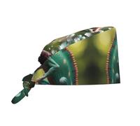WZYWHJ Cleaning Working Cap A Chameleon with Bubbles Printing - Chef Hat for Women & Men, Adjustable, Breathable Black