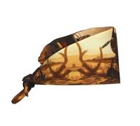 WZYWHJ Cleaning Working Cap Broken Old Airplanes. Printed - Chef Hat for Women & Men, Adjustable, Breathable Black