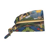 WZYWHJ Cleaning Working Cap Cartoon Austin Texas Prints - Chef Hat for Women & Men, Adjustable, Breathable Black