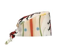 WZYWHJ Cleaning Working Cap Cartoon Ladybug Prints - Chef Hat for Women & Men, Adjustable, Breathable Black