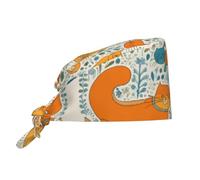 WZYWHJ Cleaning Working Cap Cartoon Orange cat Prints - Chef Hat for Women & Men, Adjustable, Breathable