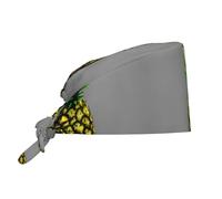 WZYWHJ Cleaning Working Cap Cartoon Pineapple Prints - Chef Hat for Women & Men, Adjustable, Breathable Black