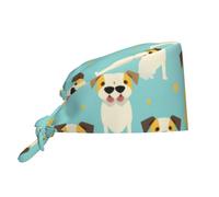 WZYWHJ Cleaning Working Cap Cartoon Prone Puppy Pattern - Chef Hat for Women & Men, Adjustable, Breathable Black