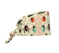 WZYWHJ Cleaning Working Cap Cartoon Small Insects Prints - Chef Hat for Women & Men, Adjustable, Breathable Black